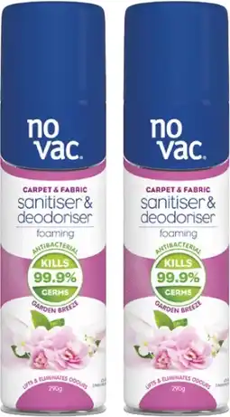 Coles No Vac Carpet Sanitiser & Deodoriser Garden Breeze 290g offer