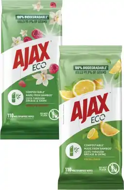Coles Ajax Eco Multipurpose Wipes 110 Pack offer