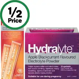 Woolworths Hydralyte Electrolyte Powder Sachets or Electrolyte Ice Blocks offer