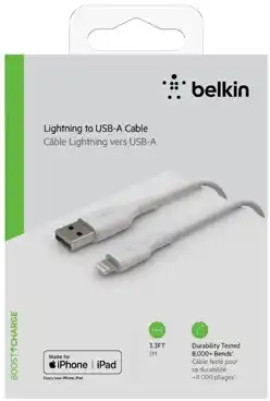 Coles Belkin Boostcharge USB-A Lightning Cable White 1 Metre offer