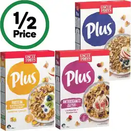 Woolworths Uncle Tobys Plus Cereal 620-705g offer