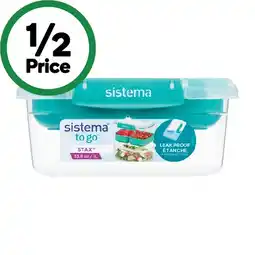 Woolworths Sistema Stax To Go Rectangle Container 1 Litre offer