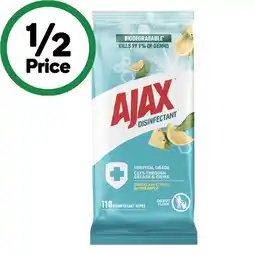 Woolworths Ajax Disinfectant Wipes Pk 110 offer