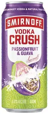Coles NEW Smirnoff Crush Passionfruit & Guava 6% Cans 4x440mL offer