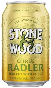 Coles Stone & Wood Citrus Radler Cans 16x330mL offer