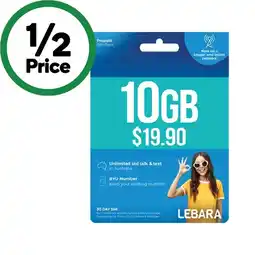 Woolworths Lebara $19.90 Starter Pack§ offer