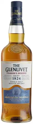 Coles The Glenlivet Founder’s Reserve Single Malt Whisky 700mL offer