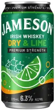 Coles Jameson Smooth Dry & Lime Cans 4x375mL offer