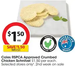 Coles Crumbed Chicken Schnitzel offer