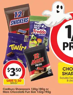 Coles Cadbury sharepack or mars chocolate fun offer