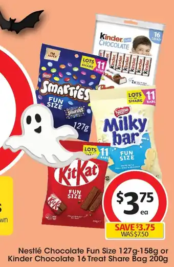 Nestlรฉ chocolate fun or kinder chocolate treat share bag