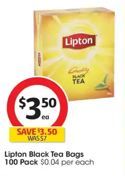 Coles Lipton black tea bags offer