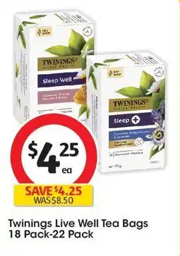 Coles Twinings live well tea bags offer