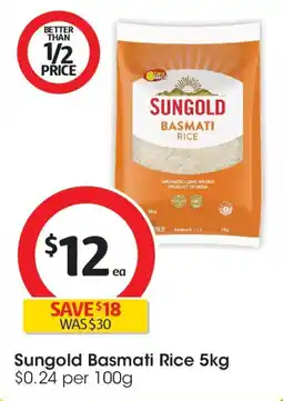 Coles Sungold basmati rice offer