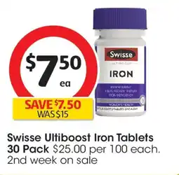 Coles Swisse ultiboost iron tablets offer