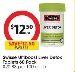 Coles Swisse ultiboost liver detox tablets offer