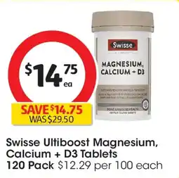 Coles Swisse ultiboost magnesium, calcium + d3 tablets offer