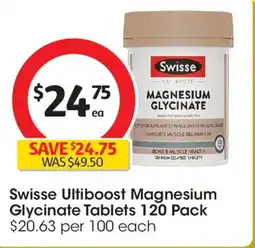 Coles Swisse ultiboost magnesium glycinate tablets offer