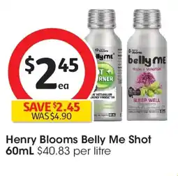 Coles Henry blooms belly me shot offer