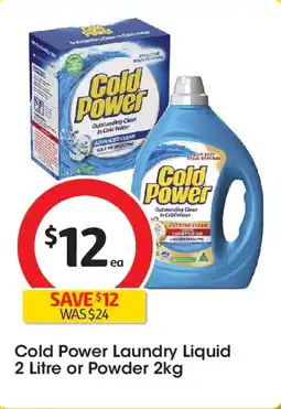Coles Cold power laundry liquid or powder offer
