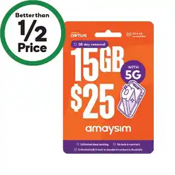 Woolworths amaysim $25 Starter PackΔ offer