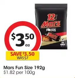 Coles Mars fun size offer