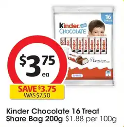 Coles Kinder chocolate treat share bag offer