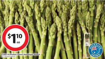 Coles Coles australian green asparagus bunch offer