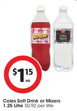 Coles Coles soft drink or mixers offer
