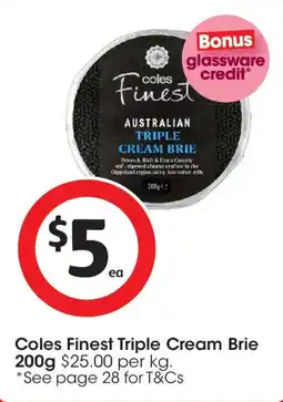 Coles Coles finest triple cream brie offer