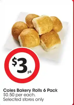 Coles Coles bakery rolls offer