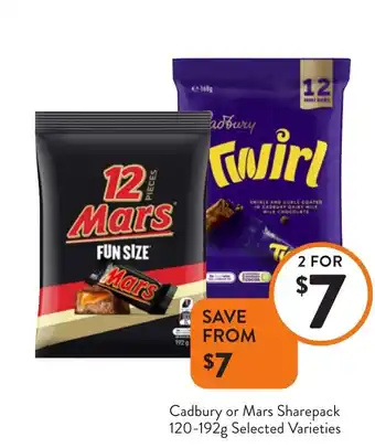 Cadbury or Mars Sharepack Selected Varieties