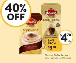 Foodworks Moccona Coffee Sachets Selected Varieties offer