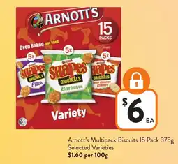 Foodworks Arnott's Multipack Biscuits Selected Varieties offer