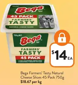 Foodworks Bega Farmers' Tasty Natural Cheese Slices offer