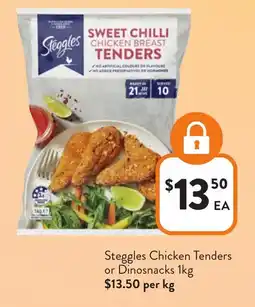 Foodworks Steggles Chicken Tenders or Dinosnacks offer