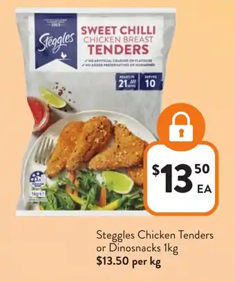 Foodworks Steggles Chicken Tenders or Dinosnacks offer