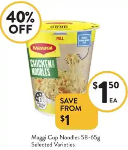 Foodworks Maggi Cup Noodles Selected Varieties offer