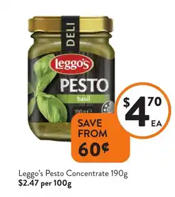 Foodworks Leggo's Pesto Concentrate offer