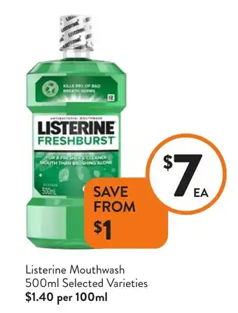 Listerine Mouthwash Selected Varieties