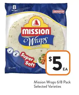 Foodworks Mission Wraps Selected Varieties offer