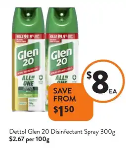 Foodworks Dettol Glen 20 Disinfectant Spray offer