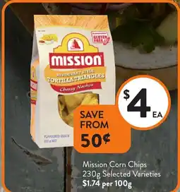 Foodworks Mission Corn Chips Selected Varieties offer
