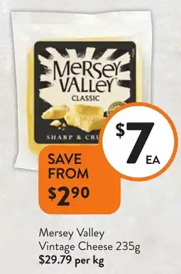 Foodworks Mersey Valley Vintage Cheese offer