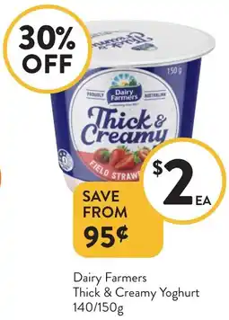 Foodworks Dairy Farmers Thick & Creamy Yoghurt offer