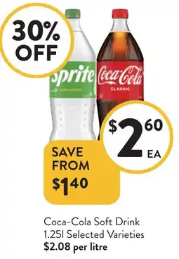 Foodworks Coca-Cola Soft Drink Selected Varieties offer
