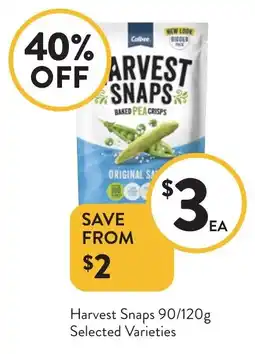 Foodworks Harvest Snaps Selected Varieties offer