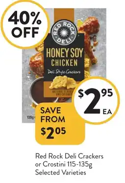 Foodworks Red Rock Deli Crackers or Crostini Selected Varieties offer