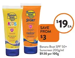 Foodworks Banana Boat SPF 50+ Sunscreen offer