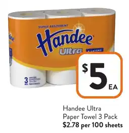 Foodworks Handee Ultra Paper Towel offer